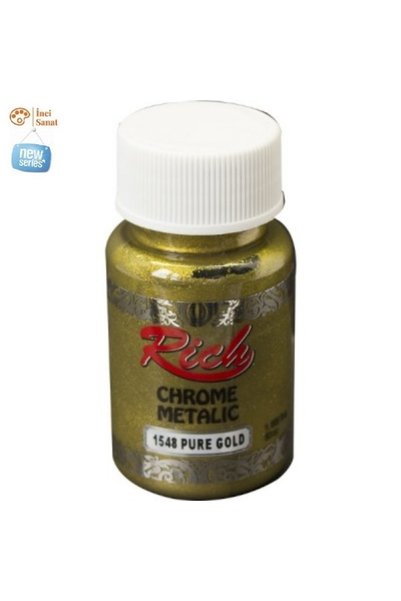 İNCİ TUVAL Pure Gold Altın Chorome Metalik Parlak Akrilik Boya 60cc