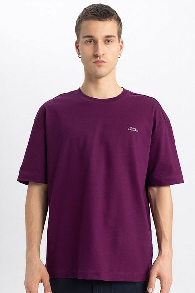 DeFacto Oversize Wide Fit Crew Neck Printed Short Sleeve T-Shirt B4755Ax24Sp