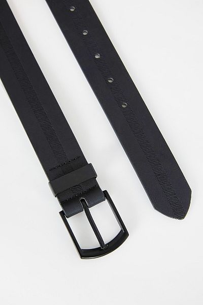 DeFacto Men's Jean Belt - Rectangular Buckle, Faux Leather B4412axns