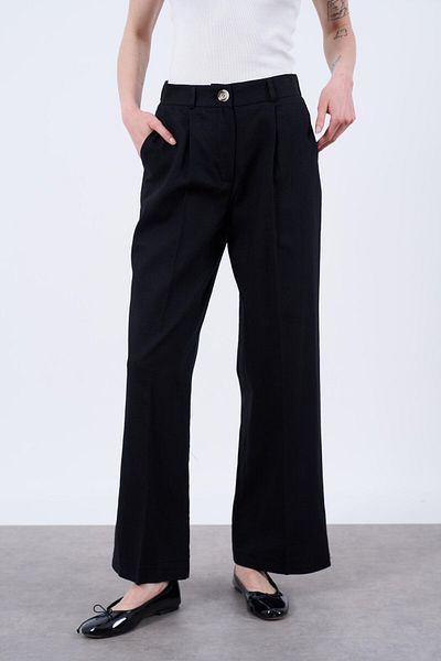 Fast Perry Black Premium Linen Trousers