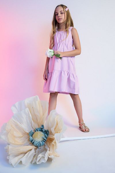 DeFacto Mädchenkleid mit Trägern aus Popeline-Stoff - B4476a824sm