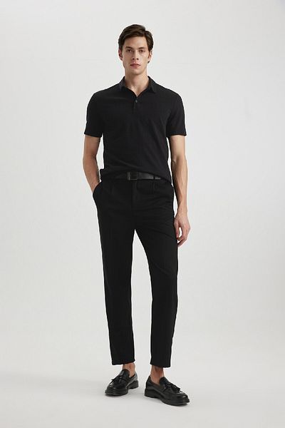 DeFacto Slim Fit bavlněné polo tričko s krátkým rukávem X2594AZ24SM