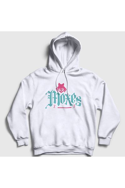 Presmono Unisex Λευκό λογότυπο Moxes Game Φούτερ με κουκούλα Μοντέλο 528153tt