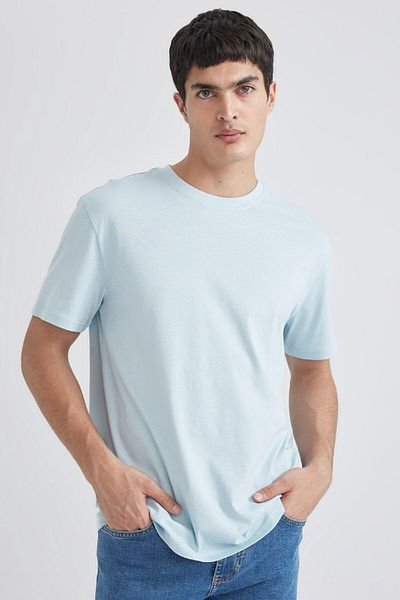 DeFacto Νέο κοντομάνικο μπλουζάκι Regular Fit Crew Neck 100% βαμβακερό - V7699AZ24SP