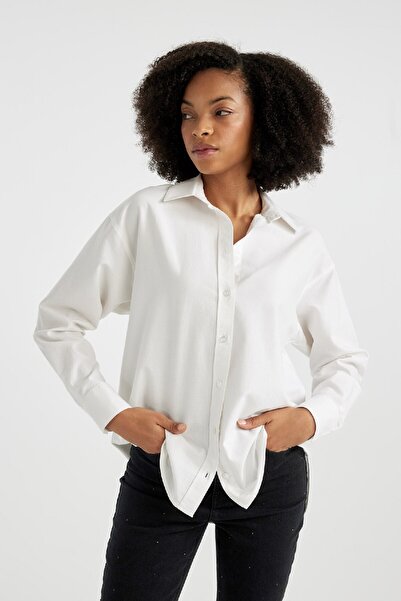 DeFacto Oversize Geniş Kalıp Oxford Uzun Kollu Gömlek V2439az24sp