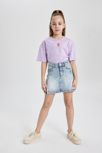 DeFacto Tricou pentru fete cu decolteu triplu Relax Fit B6759a824sm