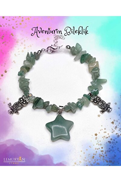 Herkimer Doğal Taş Orijinal Doğaltaş Aventurin Yıldız Tasarım Bileklik