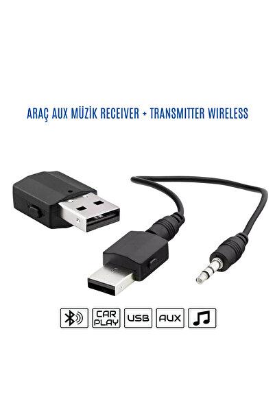 KLASİST BT600 BLUETOOTH ARAÇ KİTİ AUX MÜZİK RECEIVER + TRANSMITTER WIRELESS