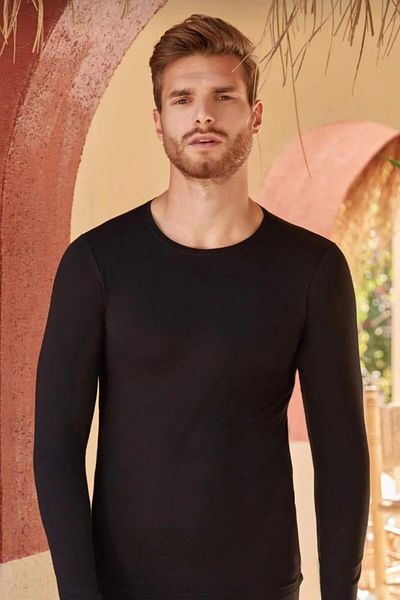 Berrak 1025 Men's Elastane Long Sleeve Crew Neck Undershirt 12 Pieces