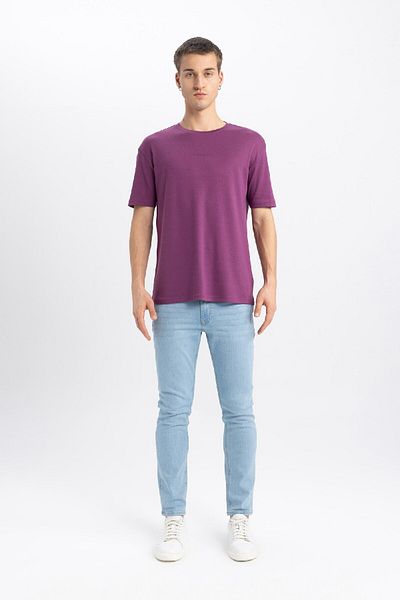 DeFacto Tricou cu mânecă scurtă, cu mânecă scurtă, cu decolteu rotund, cu croiala obișnuită B4289ax24sp