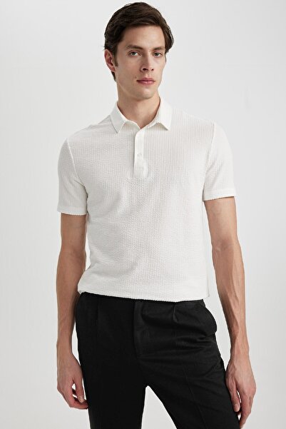 DeFacto Slim Fit Baumwoll-Kurzarm-Polo-T-Shirt X2594AZ24SM
