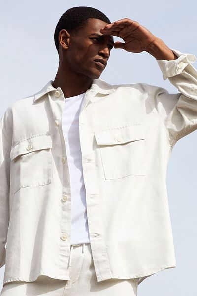 DeFacto Relax Fit Polo Neck Pocket Λεπτομερές μπουφάν πουκάμισο B3903ax24sp