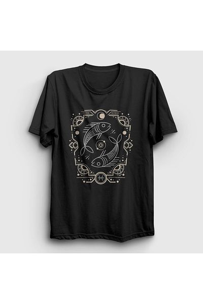 Presmono Μπλουζάκι Unisex Μαύρο Ιχθείς Zodiac Δώρο Ιχθείς 528738 ττ
