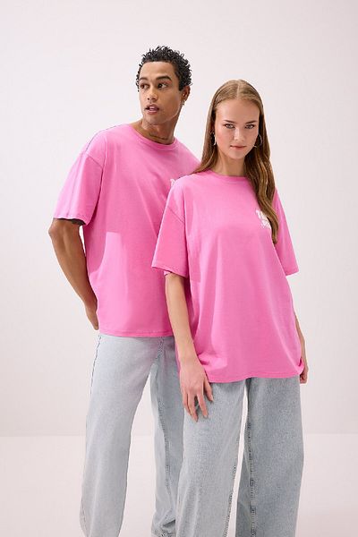 DeFacto Unisex Coool Oversize Fit Back Printed Short Sleeve T-Shirt B7047ax24sm
