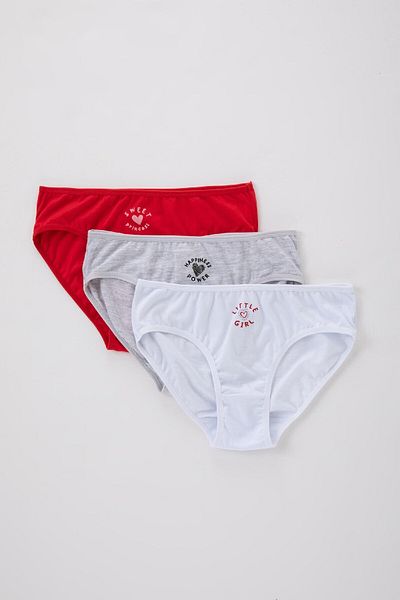 DeFacto Girl's Christmas Themed 3-Piece Slip Panties B5194A823Wn
