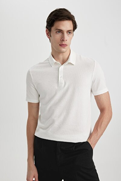 DeFacto Slim Fit Baumwoll-Kurzarm-Polo-T-Shirt X2594AZ24SM