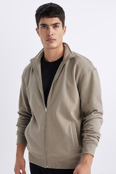 DeFacto Bequeme Passform A5276ax24sp Comfort Fitness Sweatshirt mit Taschen