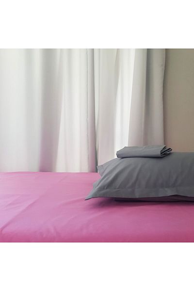 Kotonia Home 3-piece set  UNI Ranforce color, 220×240 cm and 2 pillowcases 50×70 cm,  cotton, pink&gray