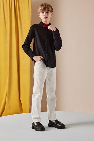 DeFacto Chlapecké kalhoty s rovnými nohama bílé Gabardine Basic X4224a624sm