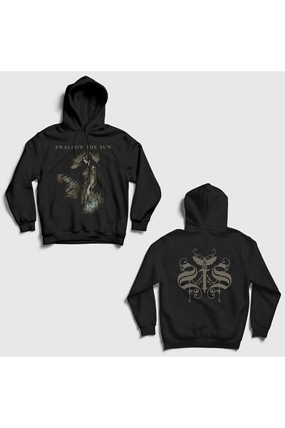 Presmono Унисекс суитшърт Black Wings Swallow The Sun Door 530428tt