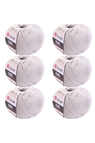Yarnart Soft Textured Jeans 6-Piece Hand Knitting Thread Set, Baby Friendly Cardigan and Amigurumi