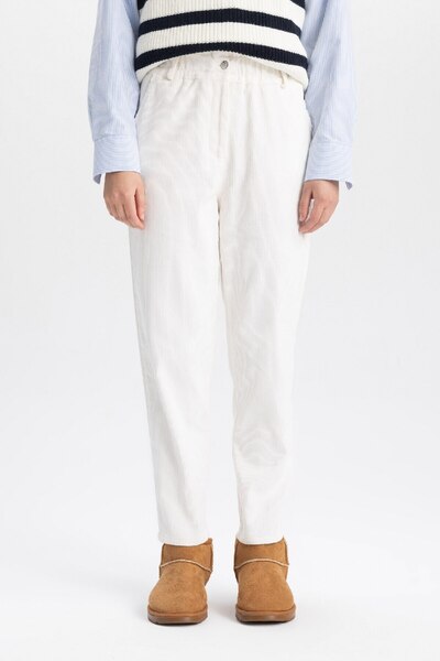 DeFacto Samt-Freizeithose Paperbag mit hoher elastischer Taille, gerippt Z2509az23wn