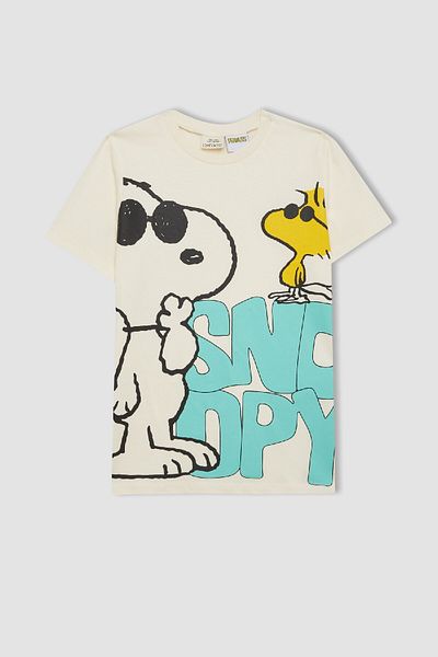 DeFacto Boy's Snoopy 2-Piece Set Short Sleeve T-Shirt Swim Shorts B7612A824Hs