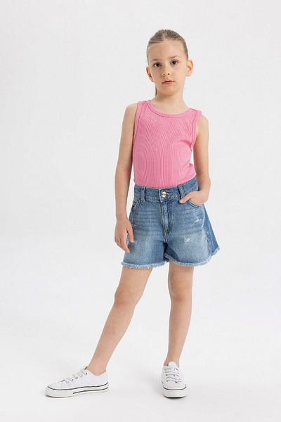 DeFacto Girl's Ripped Detailed Jean Shorts B5038A824SM