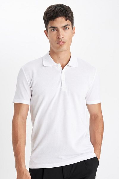 DeFacto Slim Fit Slim Fit κοντομάνικο βαμβακερό μοντάλ μείγμα Basic απλό μπλουζάκι πόλο M6609az24sp