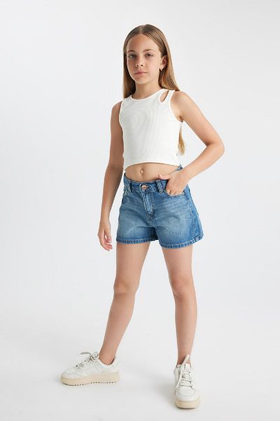 DeFacto Pantaloni scurți de jeans pentru fete B5037A824SM