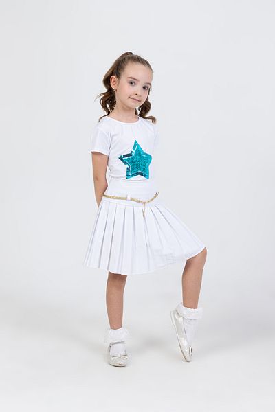 Besimo Kids Tricou cu broderie cu laser stea pentru fete 23 aprilie haine spectacol