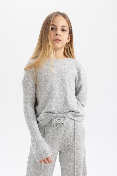 DeFacto Dívčí tričko Boxy Fit Crew s dlouhým rukávem B7625a823wn