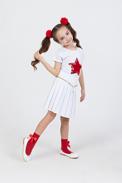 Besimo Kids Star Lacy Embroidery T-Shirt Girl's 23 April Show Clothes