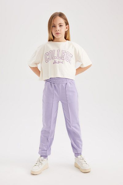 DeFacto Girl's Jogger Sweatpants with Elastic Waist and Leg Pockets B6399A824Sm