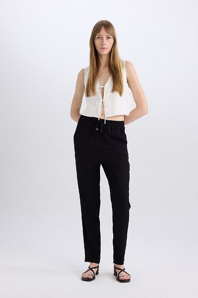DeFacto Belmando Harem Fabric - Normal Waist Straight Leg Pants with Pockets L3164Az24Sm