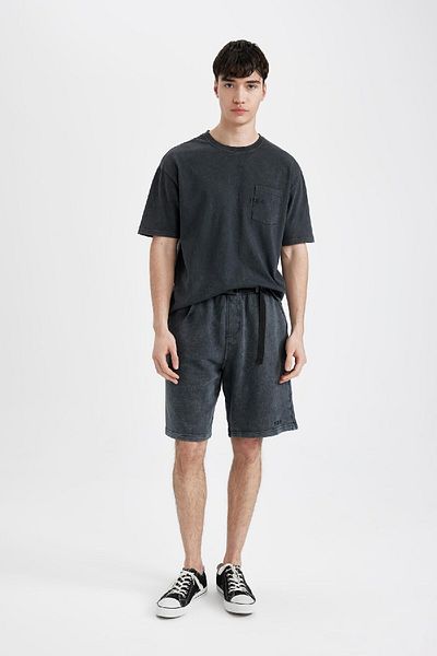 DeFacto Φαρδιά τσέπη ίσιο σορτς - Washable Pale Effect B8797ax24sm
