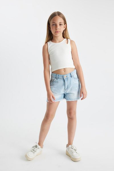 DeFacto Girl's Jean Shorts - Ripped Detail, B5038A824SM