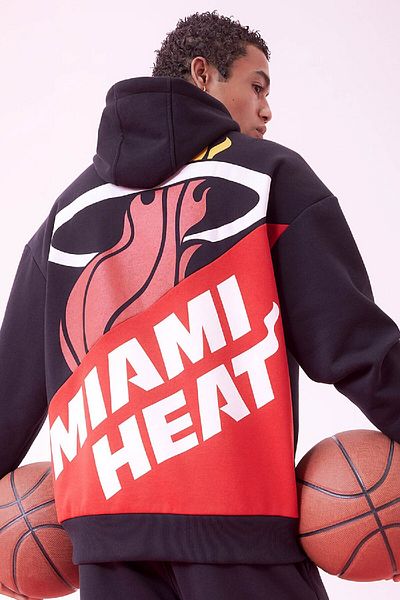 DeFacto NBA Miami Heat Oversize Hooded Back με στάμπα χοντρό φούτερ - B3882ax24sp