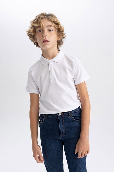 DeFacto Boy's Pique κοντομάνικο Basic απλό μπλουζάκι πόλο K1689a624sm