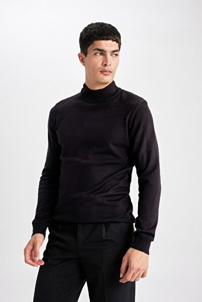 DeFacto Slim Fit Slim Fit Half Turtleneck Basic Plain Knitwear Sweater R1127Az24Sp