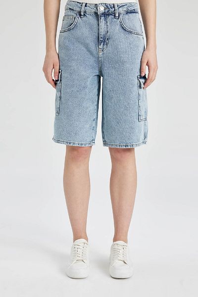DeFacto Bermuda Jeans cu Talie Inalta - B7694ax24sm