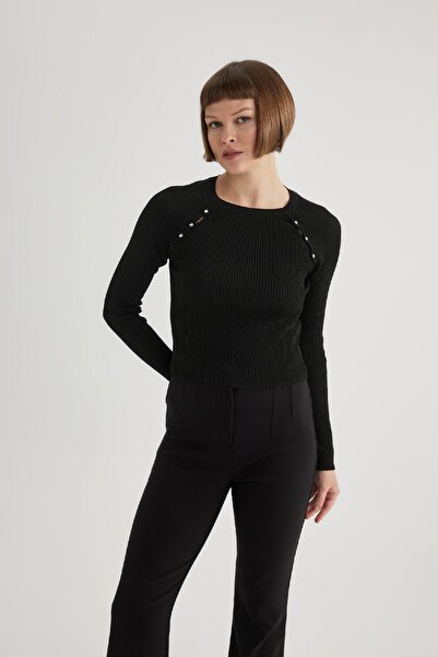 DeFacto Fitted Crew Neck Rib Knitwear Sweater B6770Ax23Wn