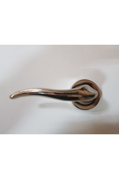 NSP Sultan Nickel Sofa Handle - Rosette Steel Door