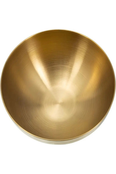 King Queens 2'li Gold Paslanmaz Çerezlik & Çorba Kasesi ve Salata Kasesi Çırpma (15 CM)