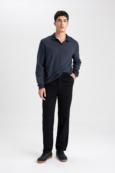 DeFacto Jacquard Regular Fit Polo kötöttáru pulóver - A9785ax23au