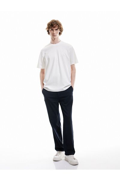 Koton New Season Cotton Short Sleeve Crew Neck Basic T-Shirt with Embroidery Detail
