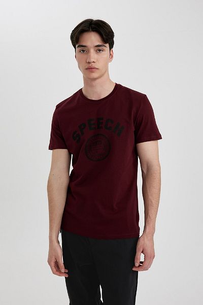 DeFacto Tricou cu mânecă scurtă imprimat cu gâtul rotund, slim fit B8477ax24sm