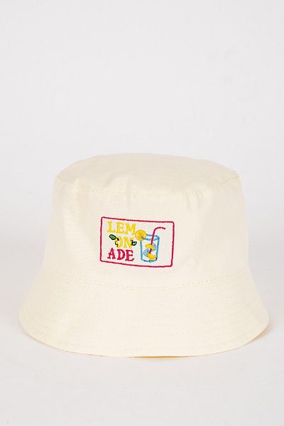 DeFacto Gabardine-Anglerhut für Mädchen – bedrucktes Etikett, B7586A824SM