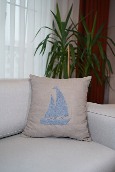 HomeSepet Панч вишитий льняний чохол для подушки з вітрильним малюнком (2 штуки)