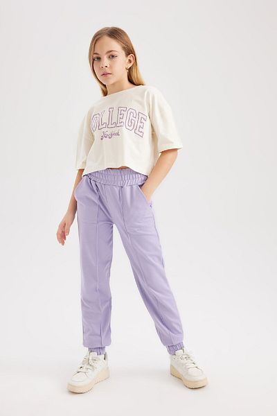 DeFacto Girl's Jogger Sweatpants with Elastic Waist and Leg Pockets B6399A824Sm